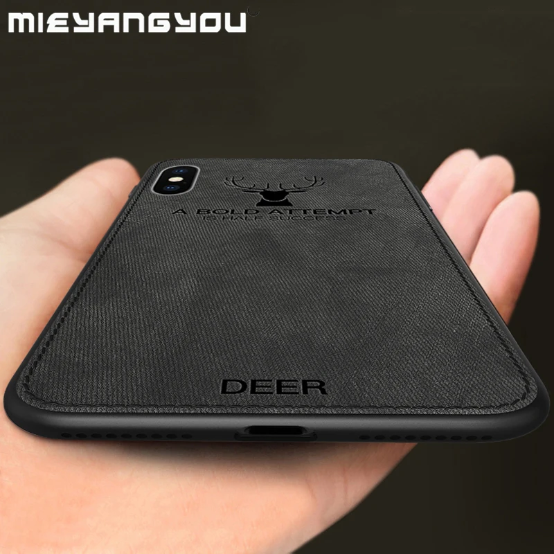 

Soft TPU Edge Fabric Cloth Texture Deer Phone Cases for iPhone 6 6S 7 8 Plus for iPhone On X 10 Cloth Canvas Silicon Cover Shell