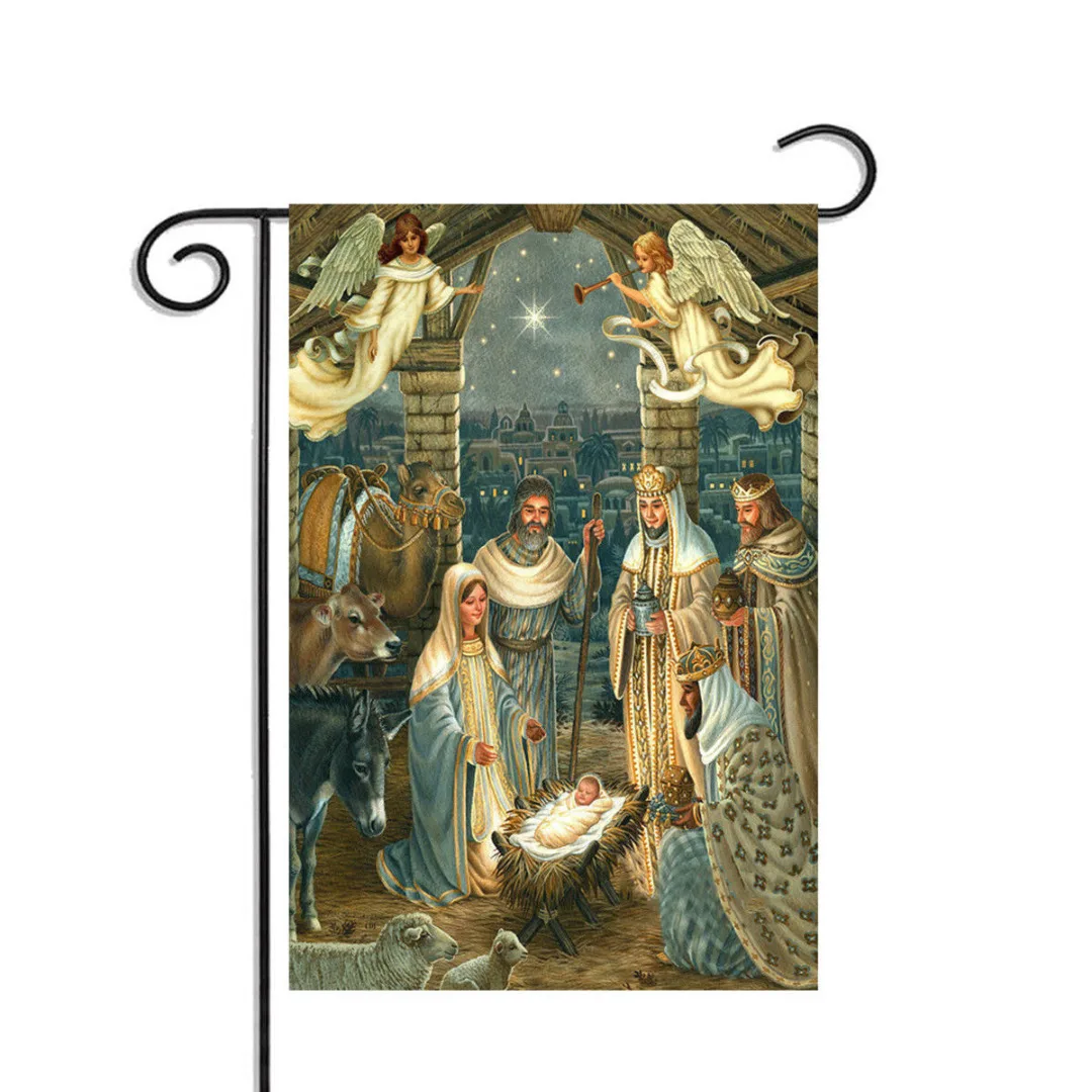 nativity religious garden flag yard jesus christmas outdoor hanging banner decor for home festival outdoor ornament - Christmas Carousel Decoration Outdoor nativity religious garden flag yard jesus christmas outdoor hanging banner decor for home festival outdoor ornament - Christmas Carousel Decoration Outdoor