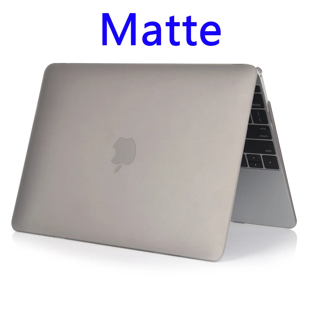 Матовый чехол с кристаллами для Macbook Air 13, чехол Pro retina 11, 12, 15, сумка для ноутбука, чехол для Mac Book 13,3, 15,4 дюймов, чехол для клавиатуры - Цвет: Matte gray