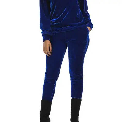 Velour Tracksuit Women 2 Piece Set Top 