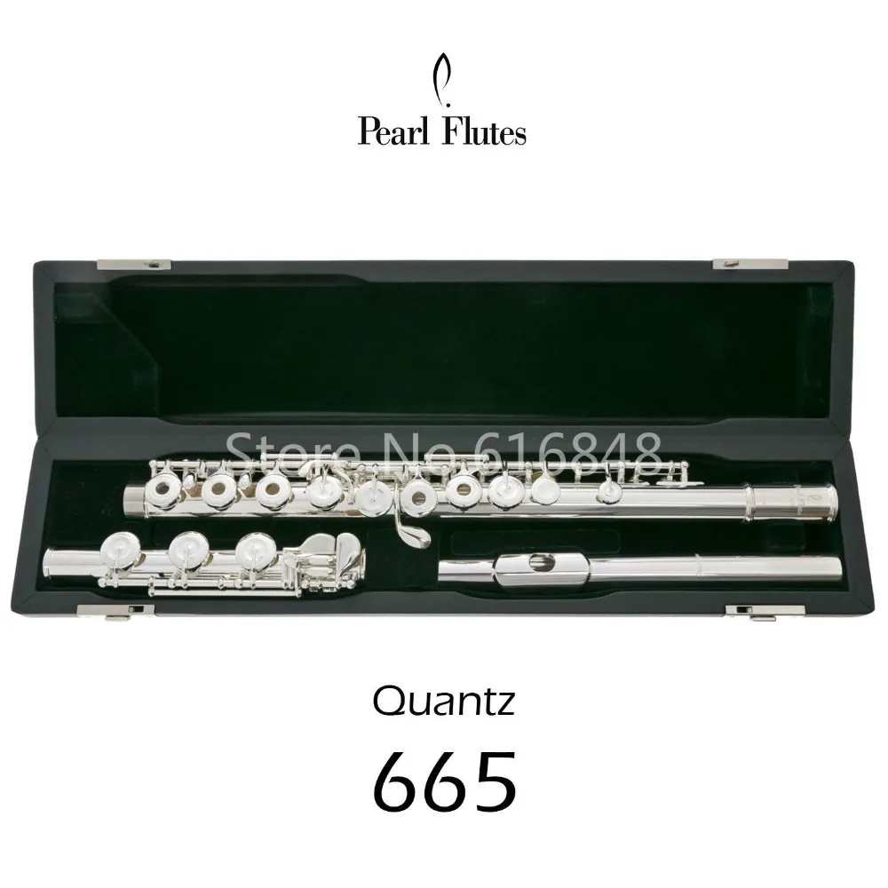 

Pearl Quantz 665 Flute Open Hole E-Mech Silver Plated Surface 17 Keys Flute Brand Musical Instrument