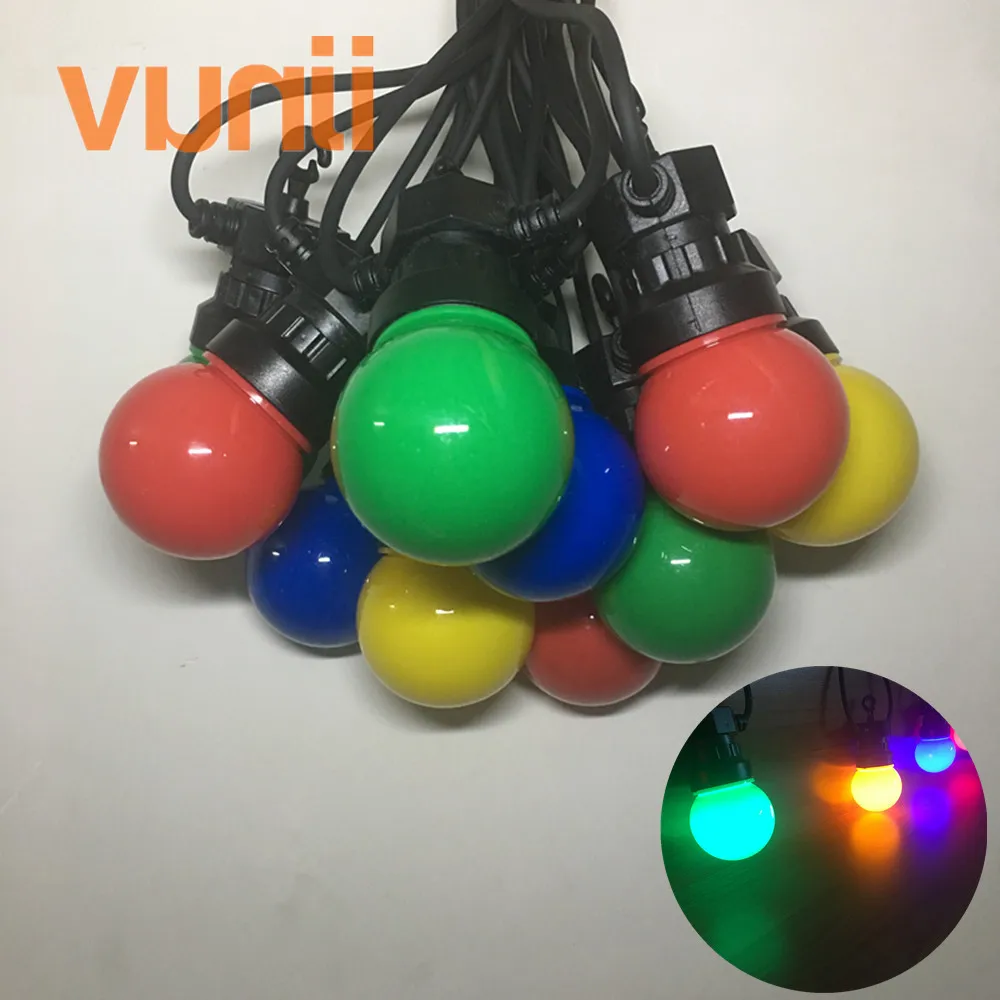 Billige VUNJI IP65 Milchig Globus G50 Multicolor Bulb String Anschließbar Außen String Lichter Für Party Weihnachten Hochzeit Girlande Lichter