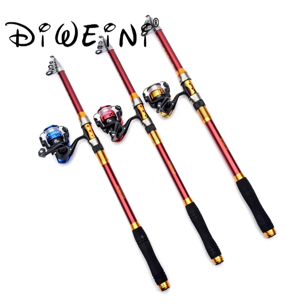 

2.1M 2.4M 2.7M 3.0M 3.6M Fishing Rod Set Carbon Telescopic Fishing Rod And Spinning Fishing Reel With Line Rod Combo
