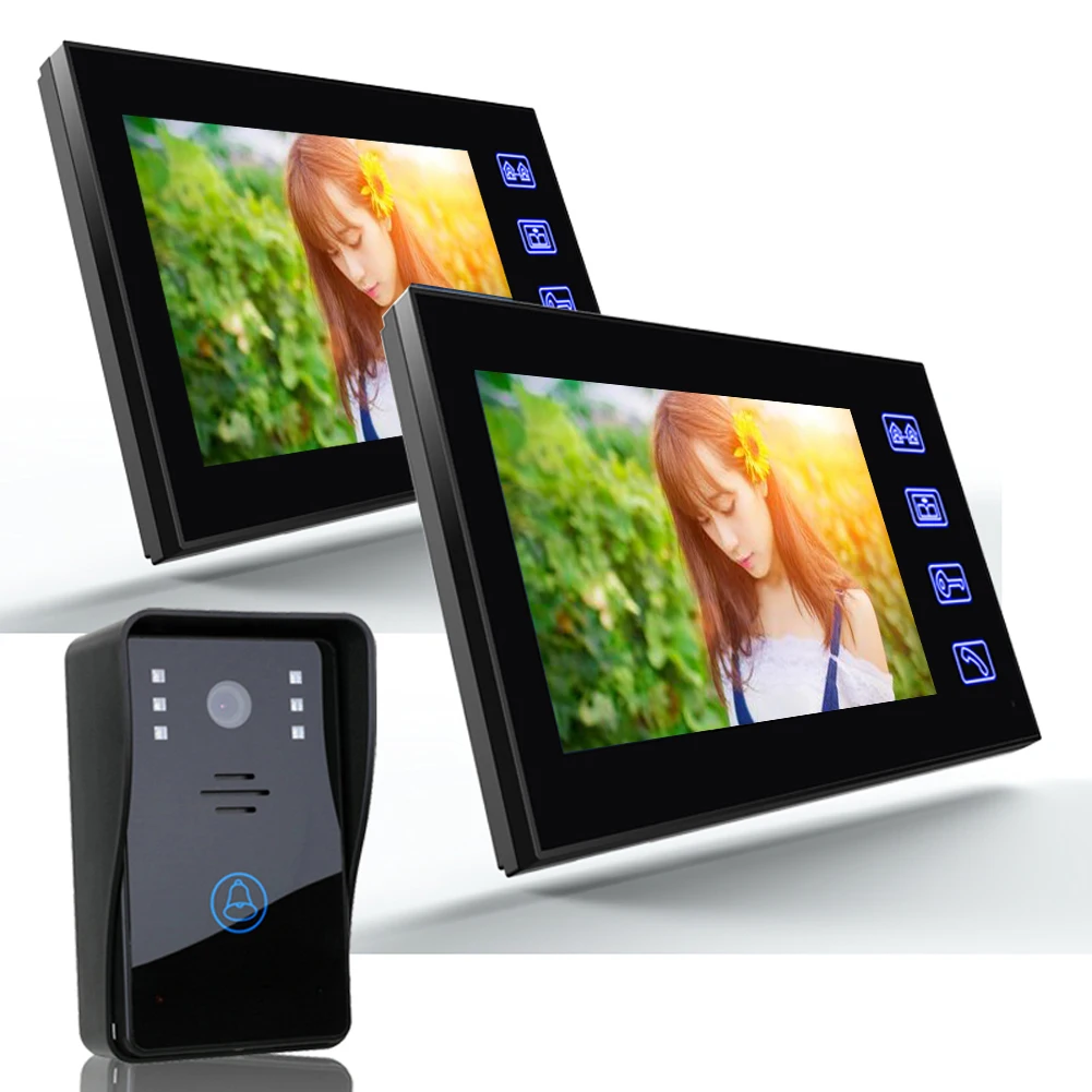 

7" Video Door Phone Intercom Doorbell Outdoor Home Security Systerm IR Camera Indoor Night Vision Video Recorder