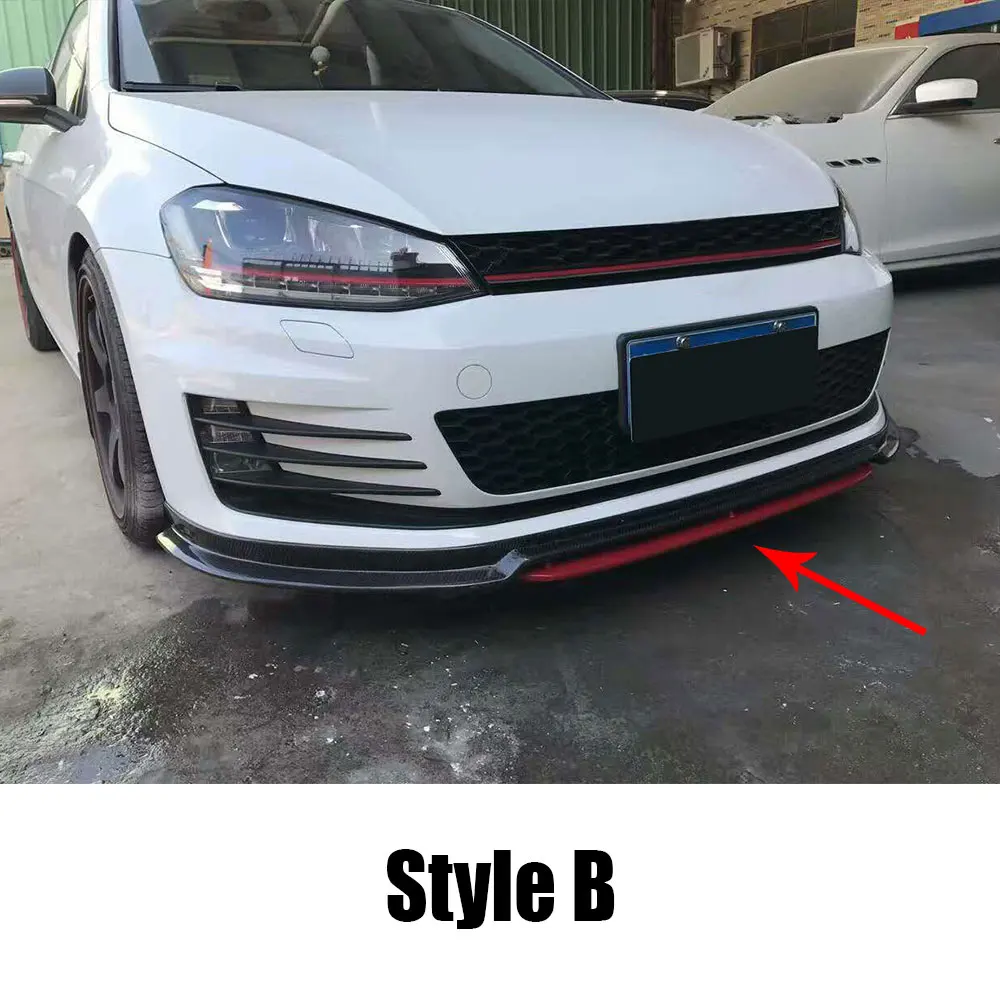 MK7 углеродного волокна передний бампер спойлер для Volkswagen Golf 7 VII R Rline хэтчбек не является стандартным- RZ Стиль - Цвет: black and red