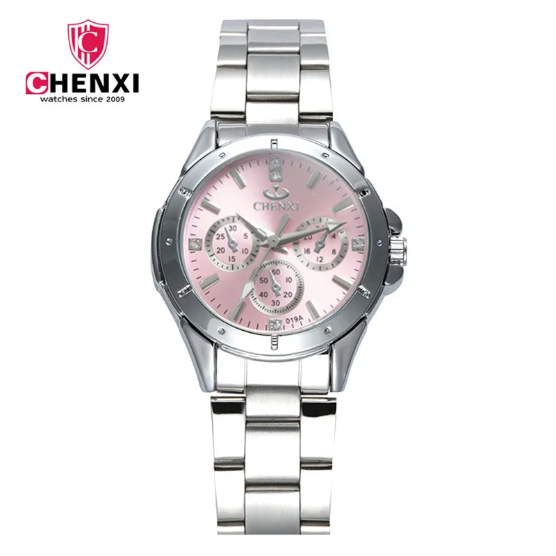 Prix pour Chenxi dames montres argent acier inoxydable montre-bracelet pour femmes robe quartz 5 couleur de mode analogique casual femme horloge Prix pour Chenxi dames montres argent acier inoxydable montre-bracelet pour femmes robe quartz 5 couleur de mode analogique casual femme horloge