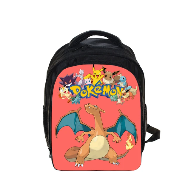 13 Inch Pokemon Charizard Printing Backpack Kids School Bags Boys