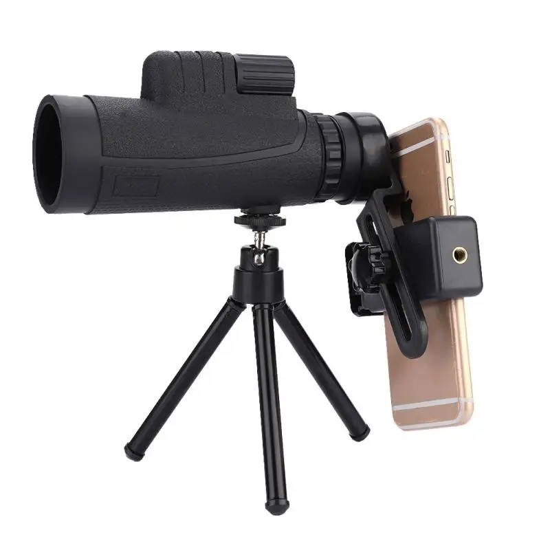 10Times Cellphone Monocular Telescope Kit Phone Clip Mini Tripod Bag