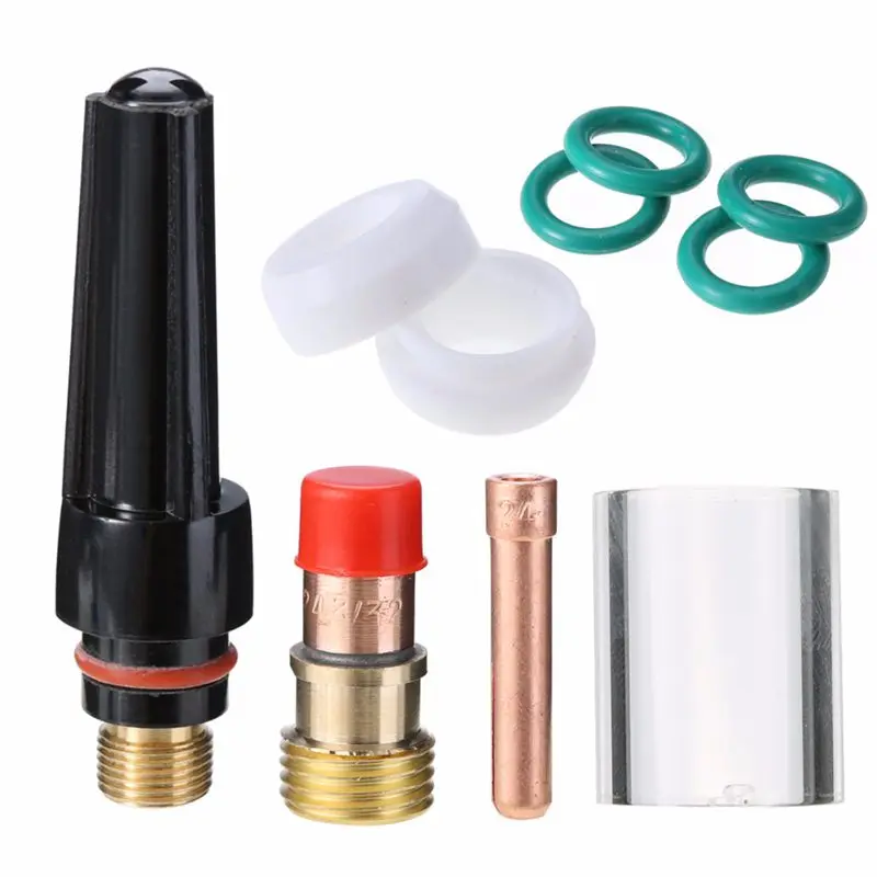 

10pcs/set New TIG Gas Lens Welding Torch #10 Pyrex Cup Kit For WP-17/18/26 3/32 INCH