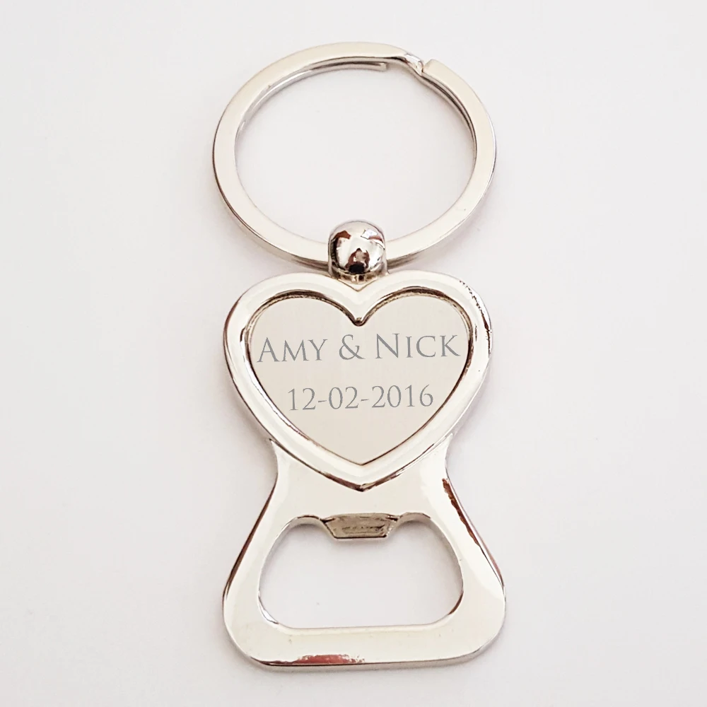 Personalised Wedding Favour Love Heart Bottle Opener Key Ring Custom Personalised Wedding Favour Love Heart Bottle Opener Key Ring Custom Bride Groom Personalized Party Gift For Guests In Favors From Home