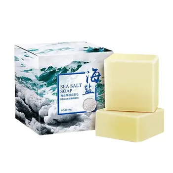 

100g Sea Salt Soap Cleaner Removal Pimple Pores Acne Treatment Goat Milk Moisturizing Face Care Wash Basis For Soap Savon Au