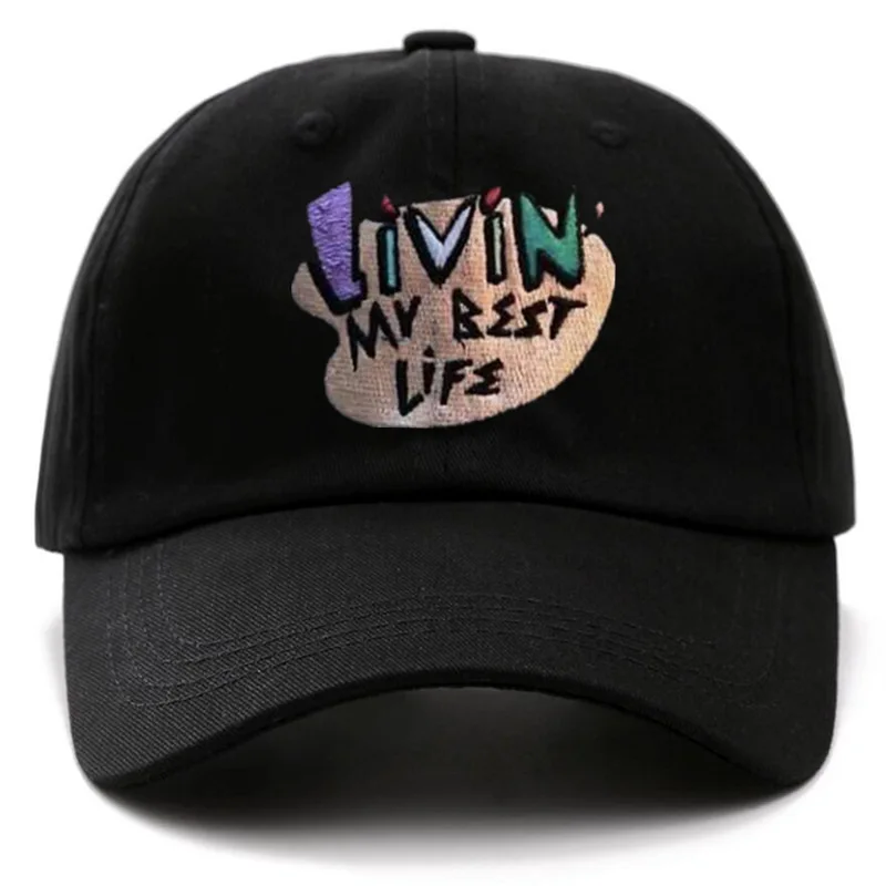 

High Quality Brand Living My Best Life Snapback Cap Cotton Baseball Cap For Men Women Adjustable Hip Hop Dad Hat Bone Garros