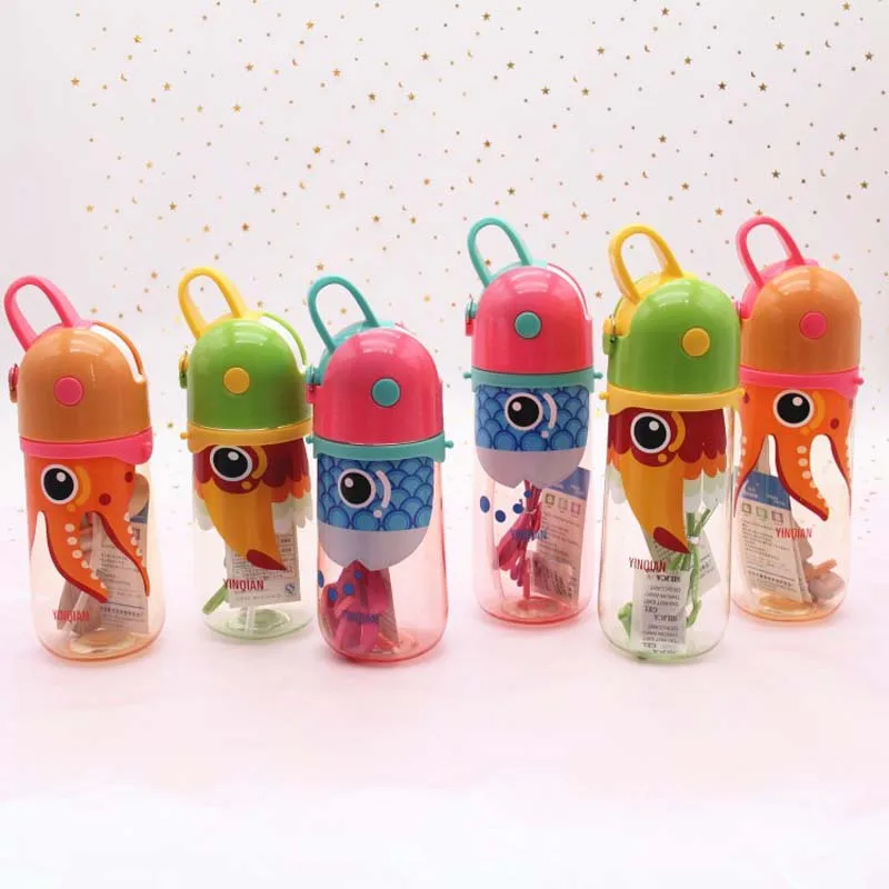Бутылочки для кормления новорожденных детей 450 мл, Обучающие стаканчики для детей с ручками и соломинкой