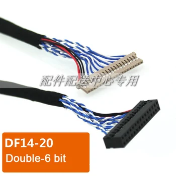

5pcs x DF14- 20pin Double 6 Bit LCD LVDS Cable for Monitor Panel Controller Borad Cable 250mm Free Shipping
