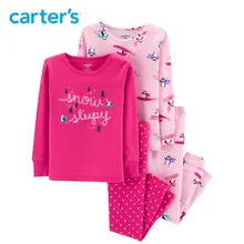 Carter’s 4 Piece Penguin Snug Fit Cotton PJs Casual cotton long sleeve girls clothes toddler girls clothing set 24062021