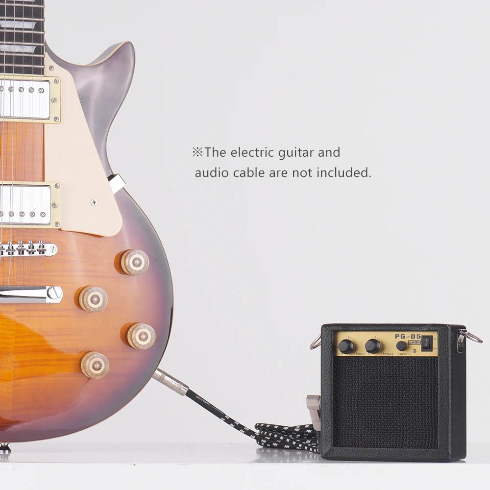 Wooden Mini Guitar Amplifier Amp Speaker 5W with 6 35mm Input 3 5mm Headphone Output Supports Volume Tone Adjustment Overdrive