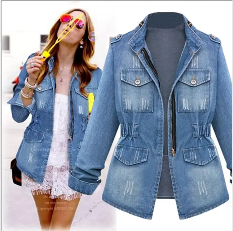 

Autumn Plus Size Winter Coats Fashion Female Bomber Windbreaker Womens Jackets Spring Denim Jacket TOPS Jaqueta k296