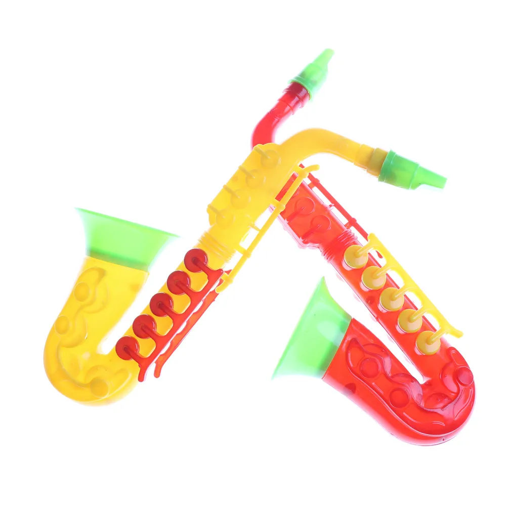 1 шт. Пластик игрушечная труба музыкальный инструмент саксофон Пластик Детские Детский музыкальный инструмент игрушки раннего развития 21 см