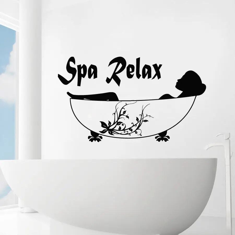 Beauty Salon Wall Decals Woman Bath Spa Relax Vinyl Wall Sticker Decal