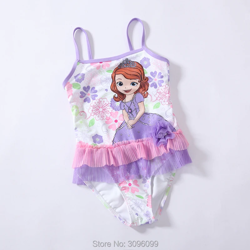 

Retail Girls Sophia princess swimsuit One-Piece Swimwear for children beach wear bathing suit summer UPF 50+ for 0-2 Year RT85