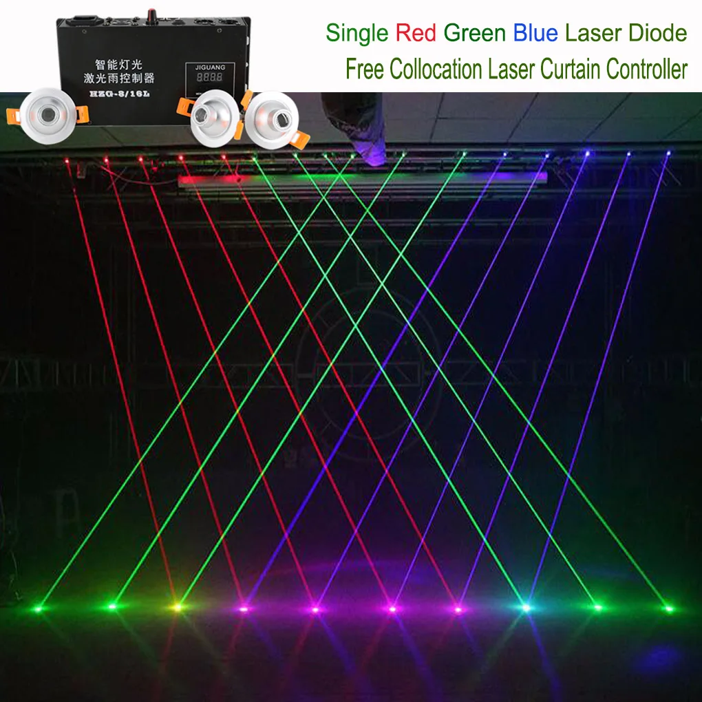 

Free Collocation Red Green Blue Beam Projector Line Curtain Controller 8/16 Channels DMX DJ Party Show Stage Ray Laser Lighting