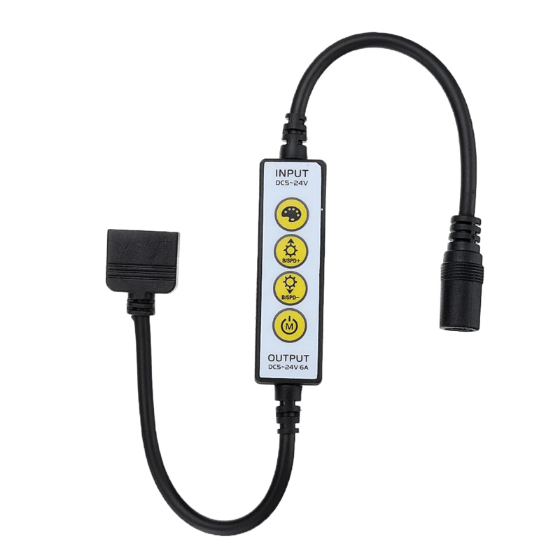 CLAITE DC5-24V 6A 4 ключ Мини светодиодный диммер контроллер для 6PIN RGB CCT светильник с эффектом мягкого затемнения