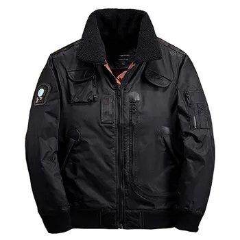 

Winter Outdoor Hiking Climbing Fishing Thicken Warm Jacket Riding Motorcycle Thermal Pilot Bomber Lamb Collar Tactical Coat Tops