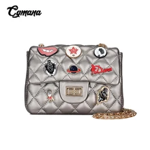 Mini Gold Chain Bag 2019 Quality Leather Badge Bags Diamond Lattice Small Bags Lady Crossbody Handbags Women Messenger Bags Tote Mini Gold Chain Bag 2019 Quality Leather Badge Bags Diamond Lattice Small Bags Lady Crossbody Handbags Women Messenger Bags Tote