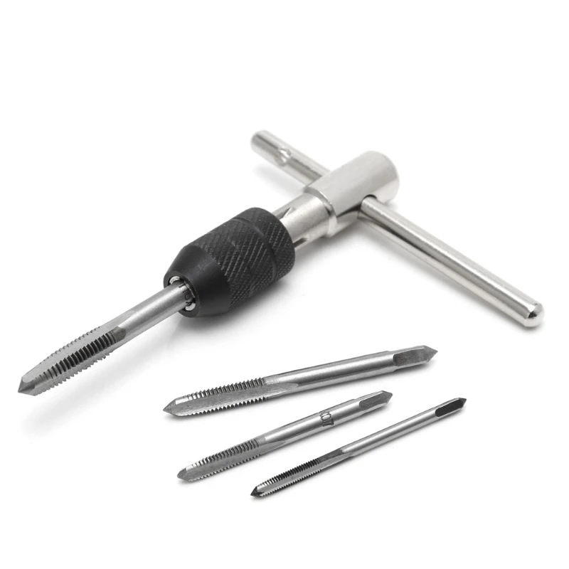 

5pcs/Set T Type Machine Hand Screw Thread Taps Reamer M3/M4/M5/M6 Tap Set With Twist Drill Bits And Wrench