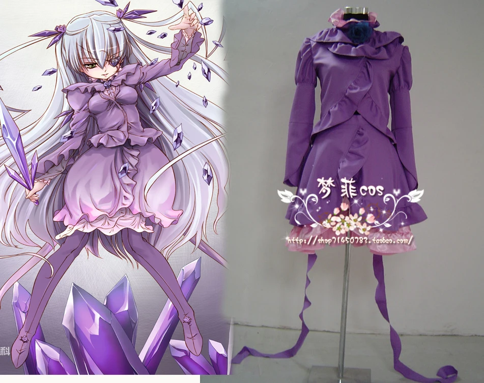 Rozen Maiden Barasuishou новый костюм для косплея фиолетовое платье 11 |