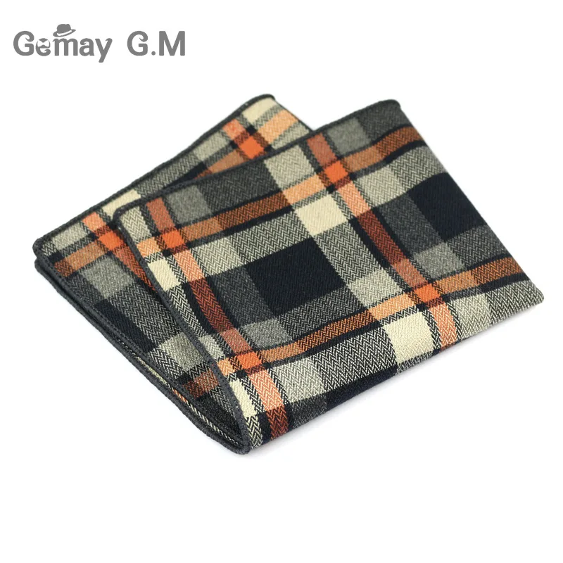 High Quality Cotton Mens Pocket Square Adult Plaid Hankerchief Scarves Vintage Hankies Men's Hanky Square Handkerchiefs