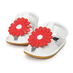 Сандалии для маленьких девочек; Летняя обувь с цветочным узором; мягкая обувь для маленьких девочек