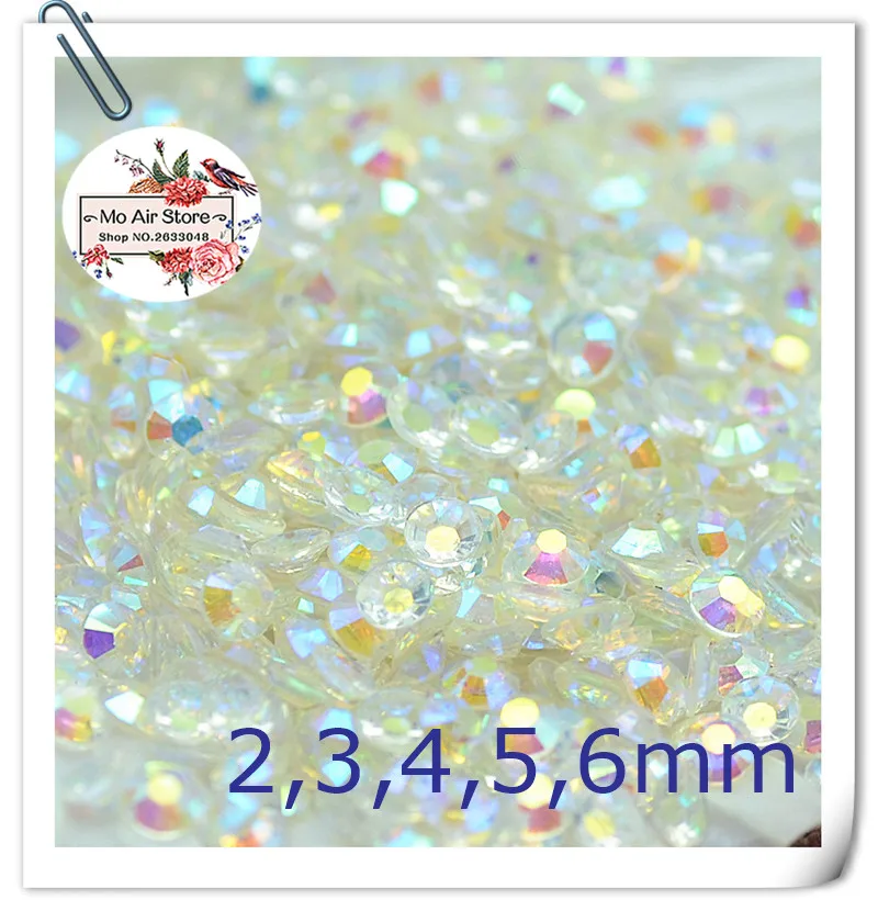 

Clear transparent AB Resin Jelly 14 facets 2,3,4,5,6mm Flatback Rhinestone Decorations for Phones Bags Shoes DIY Accessories