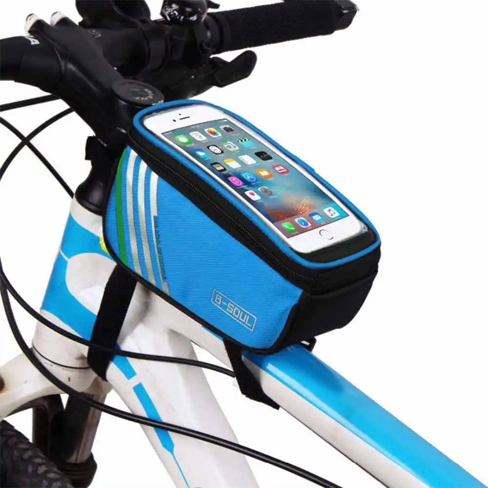 Excellent Touch Screen Bicycle Bags Cycling MTB Mountain Bike Frame Front Tube Storage Bag for 5.0 inch Mobile Phone Waterproof 1