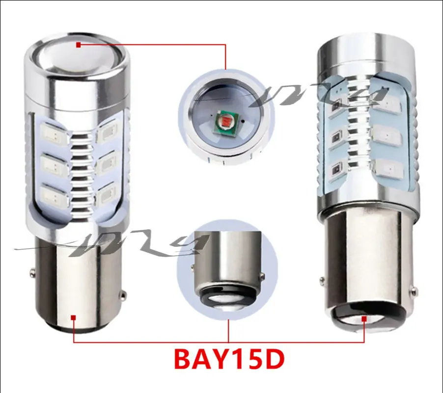 2 шт. светодиодные автомобильные лампы 7443 7440 3157 3156 1156 1157 BA15S BAU15S BAY15D ксенон белый W21/5 Вт высокой мощности Cree чипы лампа светильник источник