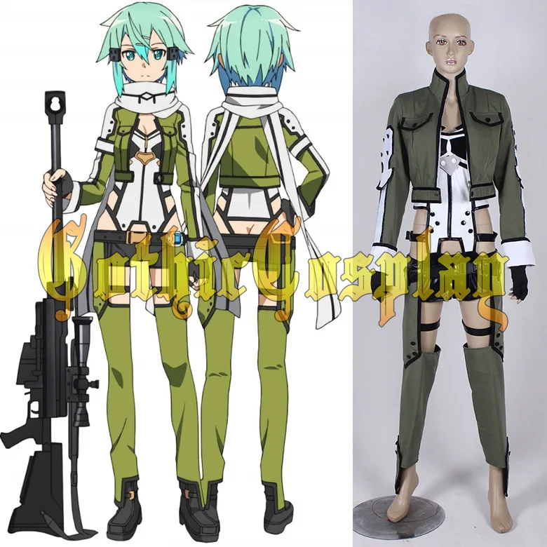 Жадность настраиваемый японский аниме Sword Art Online Sinon Косплей Костюм