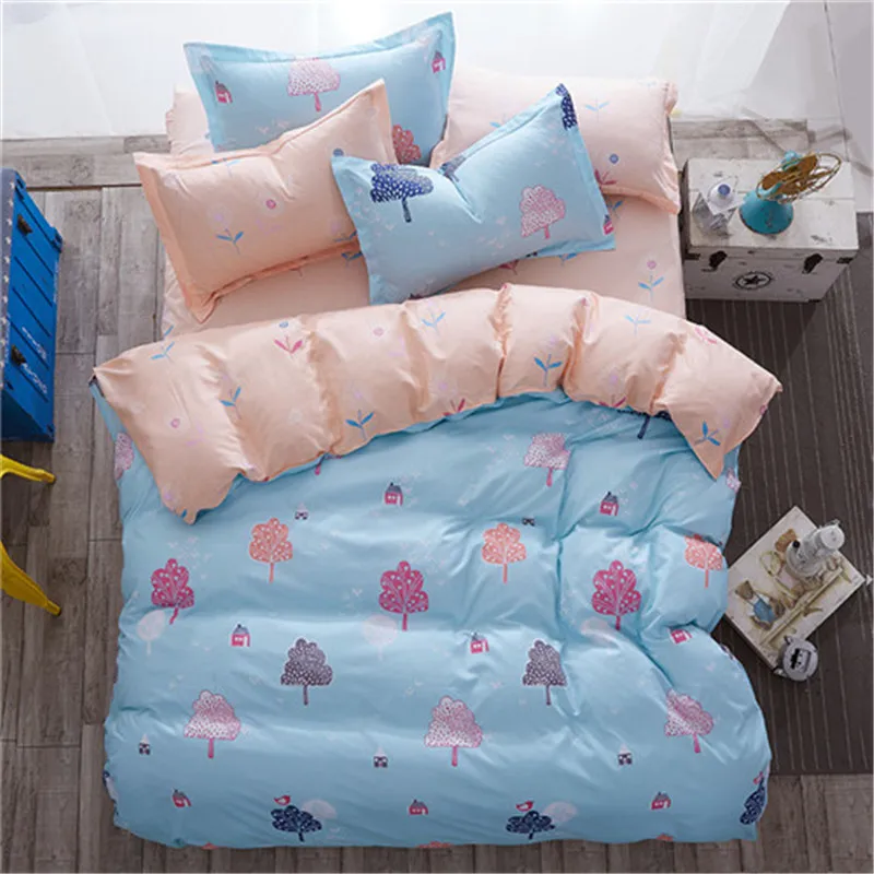 

27 Bed Linen Bedding Set Home Textiles 3/4pc Family Set Include Bed Sheet&Duvet Cover&Pillowcases Full Queen King Size