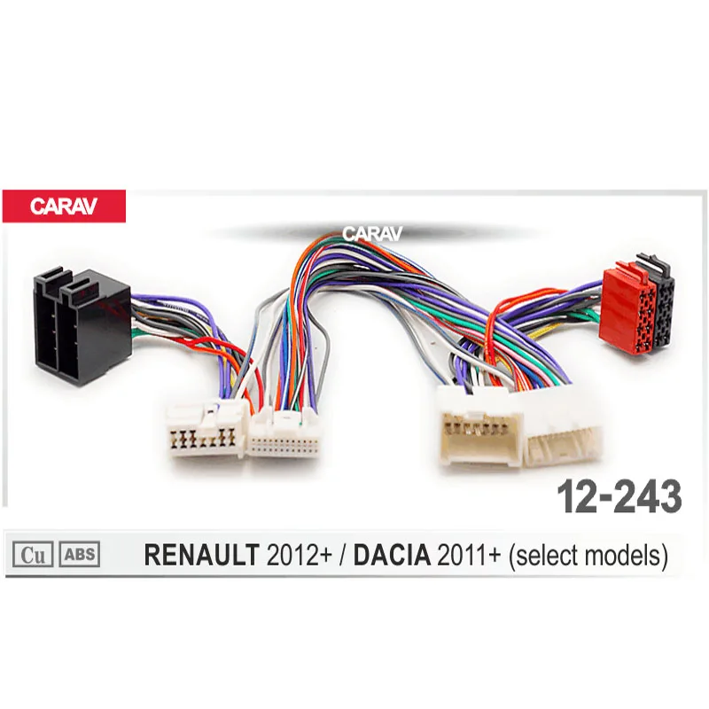 Радиоадаптер CARAV 12 243 ISO для RENAULT DACIA 2011 + (выбранные модели) жгут проводов