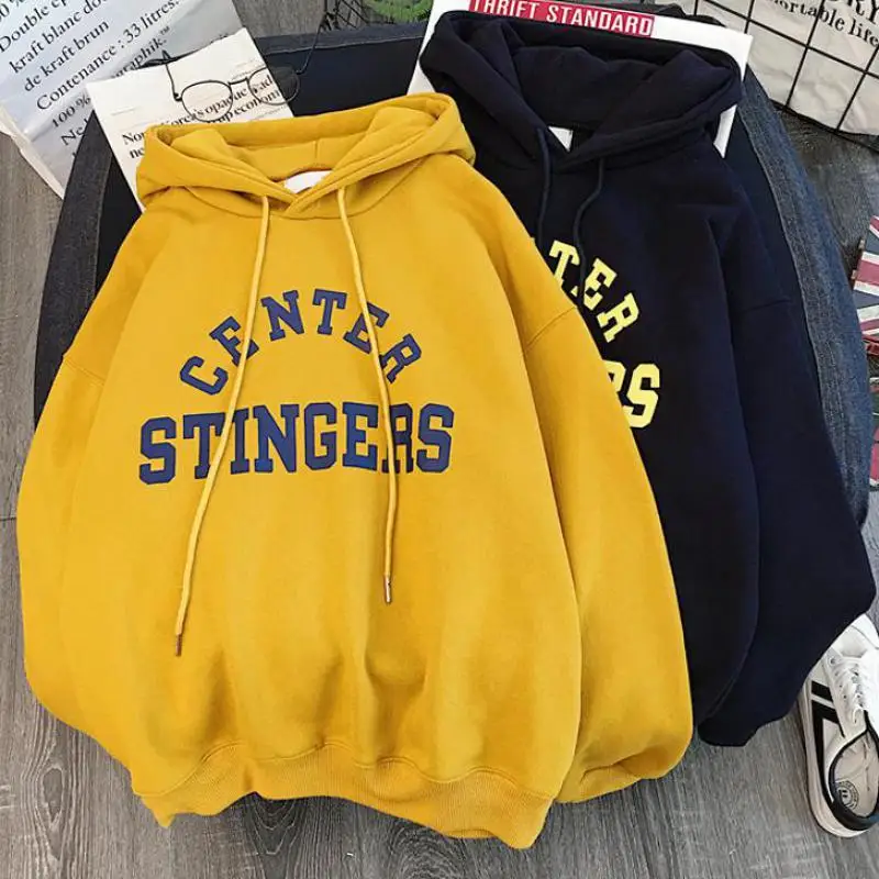  Zuolunouba Winter Thick Section Women's Clothing Print Letter Harajuku Women Hoody Sweatshirt Fashi