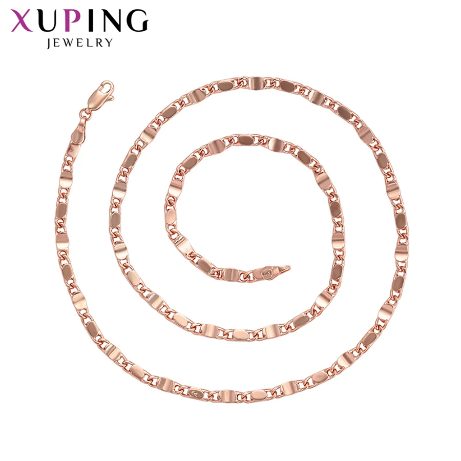 Xuping розовое золото цвет покрытием ожерелье для женщин красивый узор короткие Новое поступление простые элегантные украшения подарки S181-45777