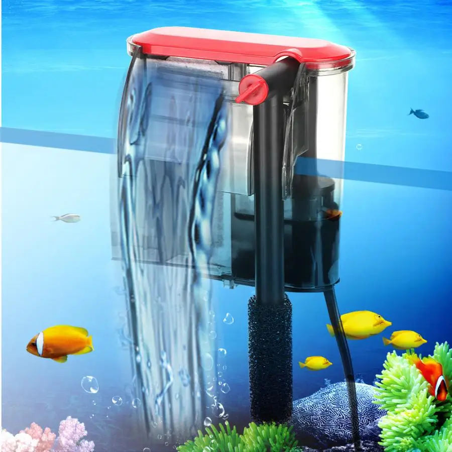 Aquarium Thin Mini Fish Tank Filter Durable Mute Retractable External Hanging Fish Tank Filter