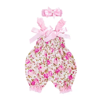 

Toddler Baby Boys Girls Floral Romper Jumpsuit+Headband Set Outfit Locely Dropshipping Vestito per bambini baby costume