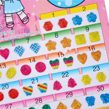 

1 Sheet =60PCS Cute Wonderful Kids Stickers DIY Earring Cartoon Reward Crystal Sticker Toys For Children adesivos