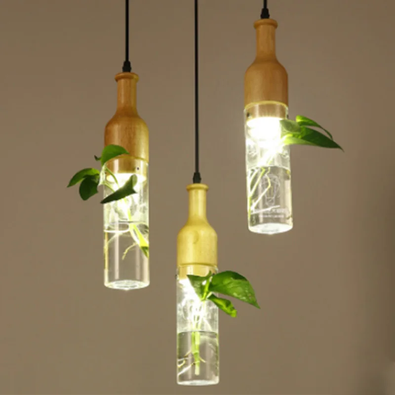 

Vintage Pendant Lights Plant style American Country E27 socket woodiness lamp holder indoor Decoration Hanging light fixture