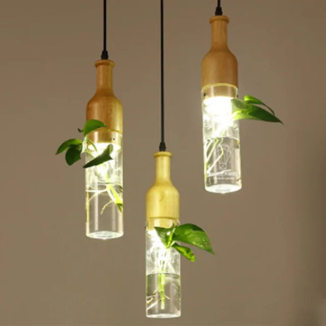 Vintage Pendant Lights Plant Style American Country E27 Socket Vintage Pendant Lights Plant Style American Country E27 Socket Woodiness Lamp Holder Indoor Decoration Hanging Light Fixture
