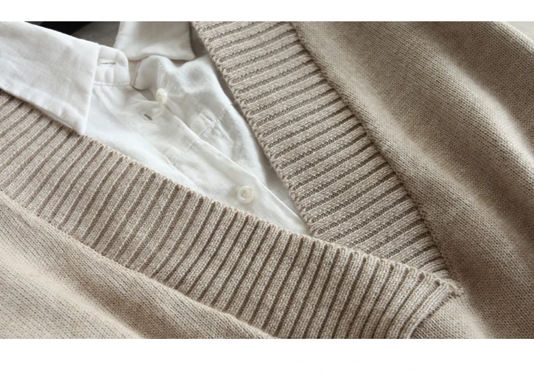 Женский вязаный шерстяной жилет с v-образным вырезом и длинным шлейфом, женский свитер, Женский пуловер без рукавов, Модный осенне-зимний