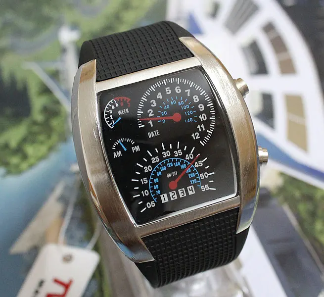 

TVG Mens Fashion Hot Sale Nice Xmas Gift Blue LED Light Dot Matrix Men Sport Digital Wrist Watch DIVE relogio masculino