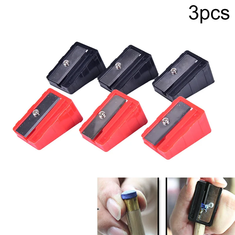 3pcs Pencil Sharpener Shape Billiard Cue Tip Corrector Portable Shaft Billiard Cue Tip Corrector Repair Tool Universal Accessory