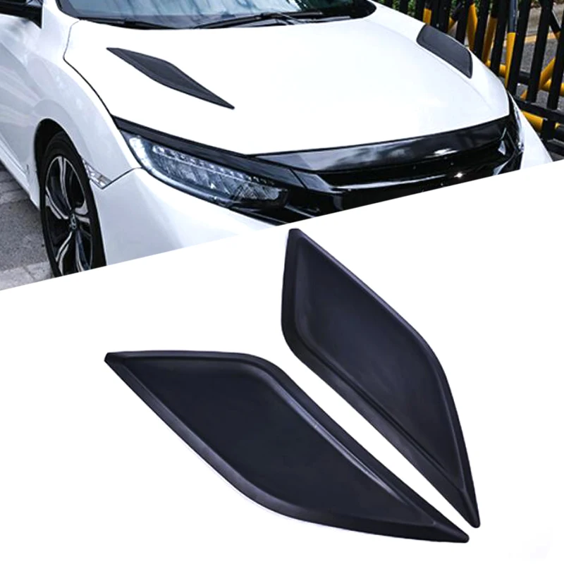 

2PCS Car Fake Outlet Car Decoration Modified Vent Hood False Air Flow Intake Cover Car Sticker For Honda Civic 10th 2016 2017