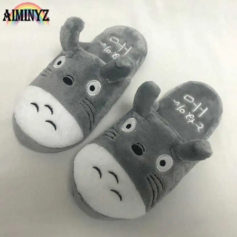 

Totoro Slippers Fluffy Ladies Fur Animal Funny Women Rubber Couples Shoes Room Platform Cute Platform Funny Indoor Girls Boys